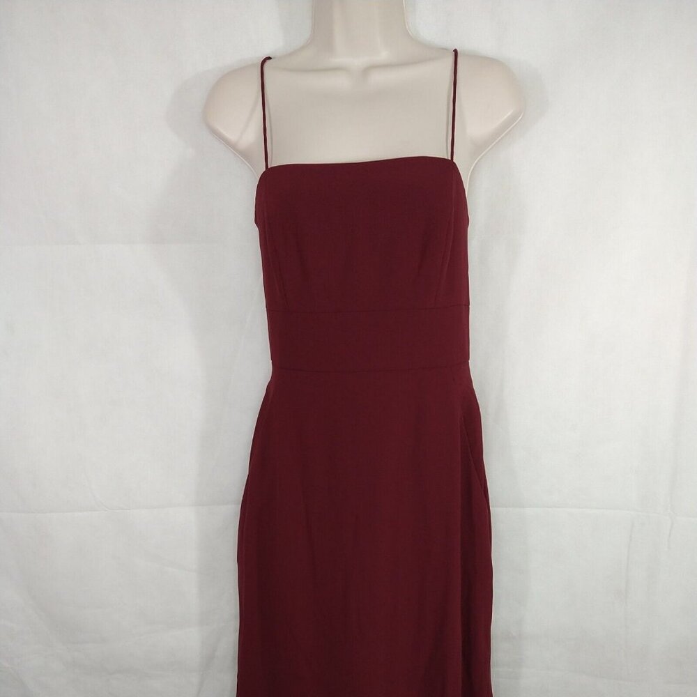 After Six Crepe Sleeveless Dress Women Size 10 Burgundy Red Pockets SAMPLE - NEW - Picture 2 of 9